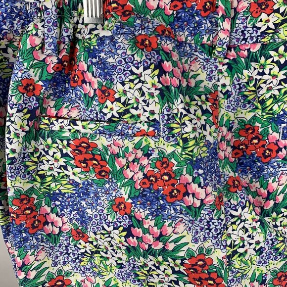 Talbots Womens Perfect Skimmer Floral Cropped Pants Size 14W Cotton Spandex - Picture 12 of 14